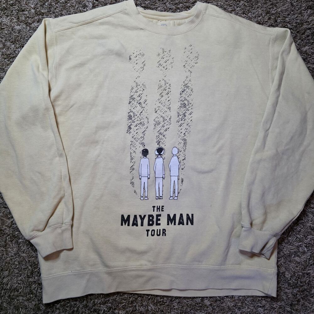 AJR Sweatshirt Mens XL Yellow The Maybe Man Tour 2024 Crewneck Band Graphic